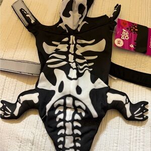 Skeleton Dog Costume in Black and White XS